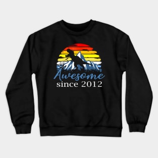 7th Birthday Gift T-Shirt Awesome 2012 Dinosaur 7 Yrs Old Crewneck Sweatshirt